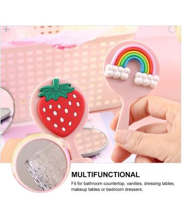 Heallily Portable Rainbow Handheld Makeup Mirror - Cute & Colorful Vanity Mirror for Girls & Women - Travel-Friendly Gift - Buy Online on GoSupps.com