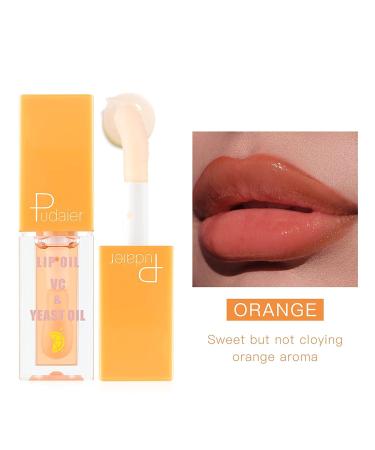Plumping Lip Oil Set - Hydrating Tinted Lip Balm & Gloss | Moisturizing Fruit Extract Lip Care for Dry Lips - Long Lasting & Non-Sticky (Orange - Buy Online on GoSupps.com