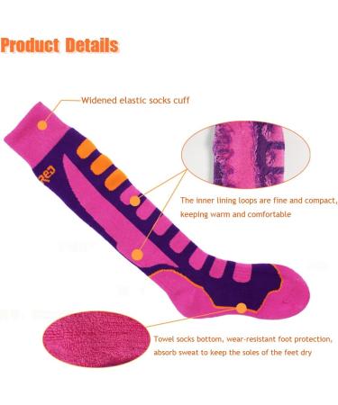 Buy 7-Mi Children's Ski Socks - Unisex Thermo Winter Socks Warm & Breathable Quick-Drying 2 Pairs for Ages 5-10 - Perfect for Snowboarding & Skiing - Buy Online on GoSupps.com