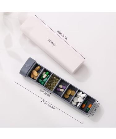 Buy Best Tablet Box Pill Organizer - Small On-the-Go Vitamin & Medication Storage (7-Grille Green Gray) - Optimize Your Dose! - Buy Online on GoSupps.com