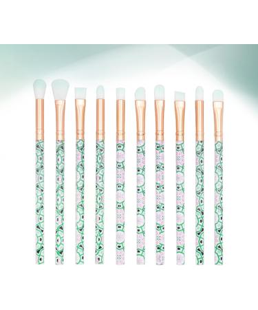 Housoutil 10pcs Green Supplies Hair Handle Beauty Eye Plastic Care Eyeshadow Cosmetic Makeup - Buy Online on GoSupps.com