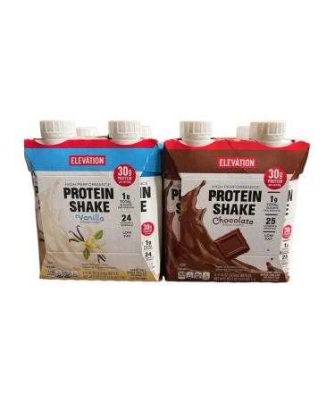 Elevation High Performance Protein Shake Vanilla and Chocolate 44fl oz 1.3L (8 Bottles/2 Packs) - Buy Online on GoSupps.com
