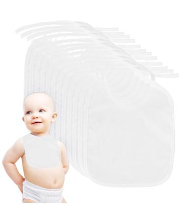 Baby bibs to paint 12 pieces of baby bibs white to paint paint cotton waterproof white bibs gift for babyshower party for girls/boy - Buy Online on GoSupps.com