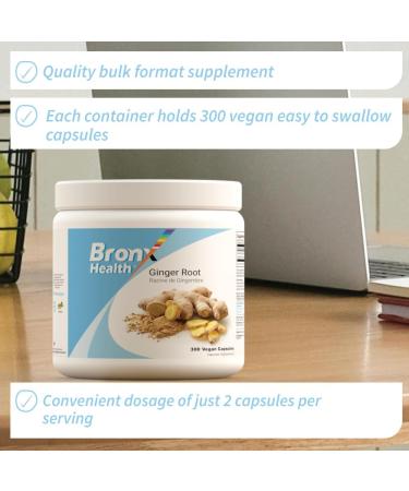 BRONX Ginger Root 1200mg Per Serving | 300 Capsules | Bulk Supplement - Buy Online on GoSupps.com