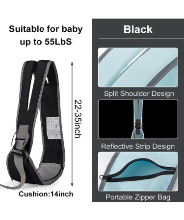 Portable Ergonomic Baby Carrier | Adjustable Shoulder Straps | Soft Anti-Slip Toddler Sling - Newborn to 55Lbs (Black) - Buy Online on GoSupps.com