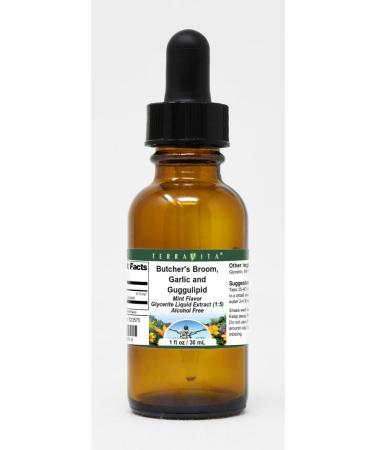 Butcher's Broom Garlic and Guggulipid Glycerite Liquid Extract (1:5) - Mint Flavored (1 oz ZIN: 523575) - Buy Online on GoSupps.com