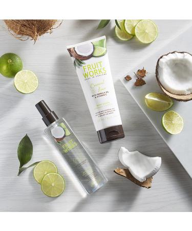 FRUIT WORKS Coconut & Lime Vegan Body Scrub - Cruelty Free Natural Extracts 225ml - International Shipping - Buy Online on GoSupps.com