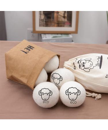 BienStylife 4-Pack Wool Dryer Balls Reusable Laundry Balls for Dryer Natural Fabric Softeners and Wrinkle Release Organic and Eco Wool Dryer Ball for Pet Hair Removal Dryer Sheets Drying Ball - Buy Online on GoSupps.com