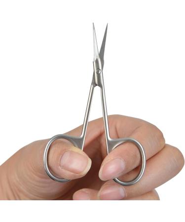 Cuticle Scissors Extra Fine Curved Small Scissors Multi-Purpose Professional Beauty Scissors for Men Women Eyebrow Scissors Eyelash Scissors Trimming Toe Nail Scissors (Straight Tip) Silver Cuticle Straight - Buy Online on GoSupps.com