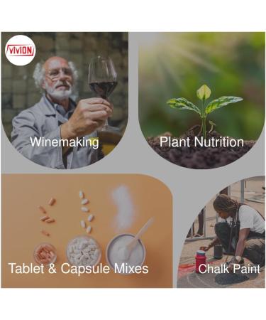 Calcium Carbonate Powder - Bulk 1 kg (2.2 lb) - 100% Pure Food Grade Limestone Supplement Ingredient - Wine Deacidification & Anticaking Antacid Excipient - Chalk Paint Filler Whiting Window Treatment - Buy Online on GoSupps.com