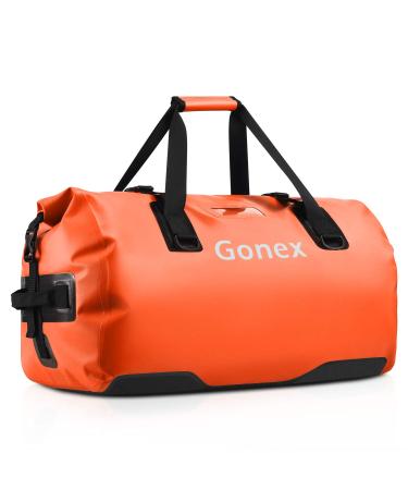 Gonex 60L 80L Extra Large Waterproof Duffle Travel Dry Duffel Bag Heavy Duty Bag with Durable Straps & Handles for Kayaking Paddleboarding Boating Rafting Fishing Orange 80L