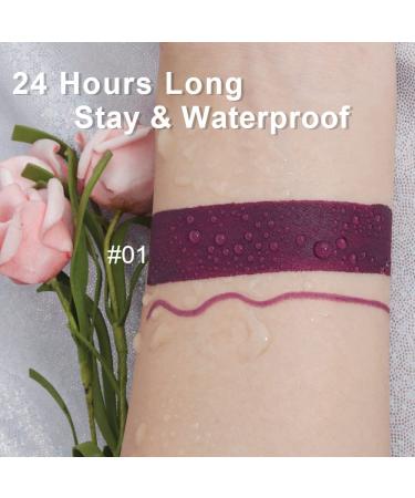 Matte Dark Purple Lip Liner and Lipstick Set - Deep Berry Burgundy 24H Waterproof Long Lasting - 2pcs Lip Liner and Lipstick Makeup Set - Buy Online on GoSupps.com