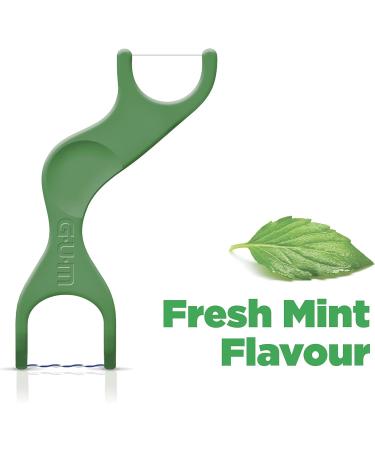 Gum Dual Technique Flosser Picks Complete Whole Mouth Clean Front and Back Reach with Twisted Plaque-Grabbing Floss Fresh Mint Flavour Forest Green 4 Bags X 50ct (200 Flossers) Dual Technique 50 Count (Pack of 4) - Buy Online on GoSupps.com