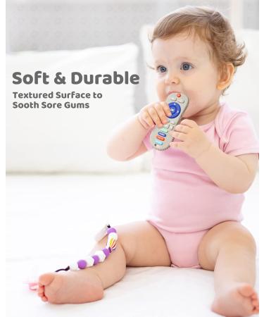 2 Pack Silicone TV Remote Baby Teething Toys for Babies 6-18 Months - Molar Teether Chew Toy Set - Sucking Needs - Remote Control Shape - Buy Online on GoSupps.com