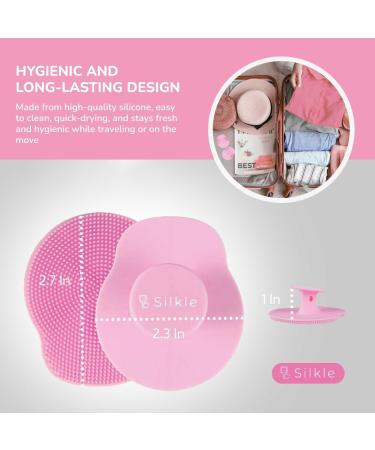 Silicone Face Scrubber - Exfoliating Facial Brush for Gentle Cleansing | 2 Pack Pink | Premium Skin Care Tool - Buy Online on GoSupps.com