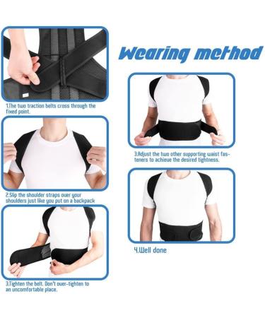 Adjustable Posture Corrector Back Support Shoulder Back Brace Posture Correction Spine Postural Fixer Tape (Color : Black Size : M Code) Feito na China Full moon lofty ambition - Buy Online on GoSupps.com