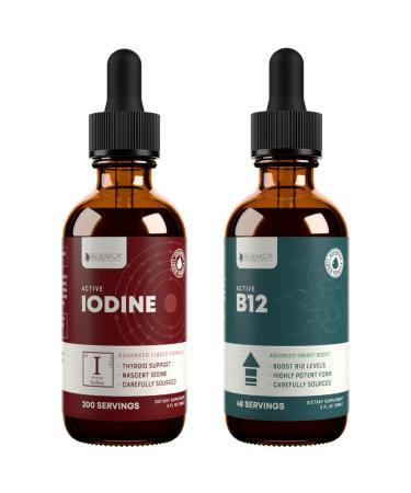Rejuvica Health Active Iodine + Active B12 Bundle - Energy Support Bundle - Advanced Liquid Delivery
