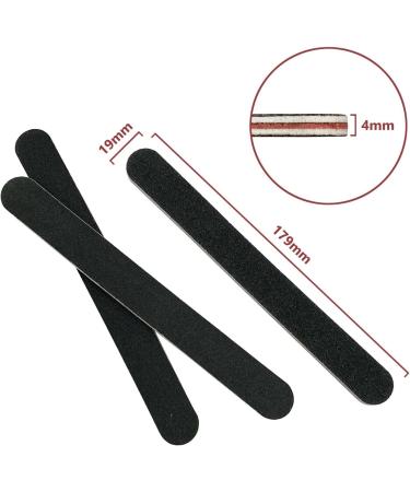 60 Pack Black Nail Files | 100/180 Grit Double Sided Emery Boards for Professional Manicures - Reusable Nail File Set for Home and Salon - Buy Online on GoSupps.com