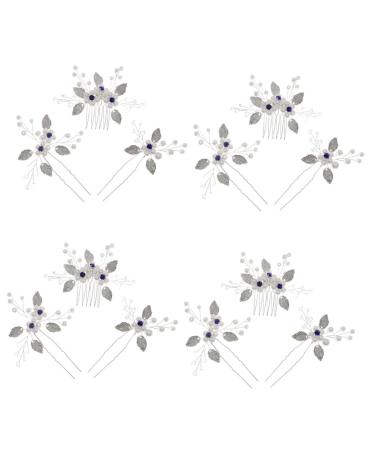 FOMIYES 4 Sets Bridal Wedding Comb Green Accessories Bridal Headpieces for Wedding Green Hair Accessories Pearl Headpiece for Wedding Flower Hairpin Bridesmaid Hair Fork Prom Copper Wire