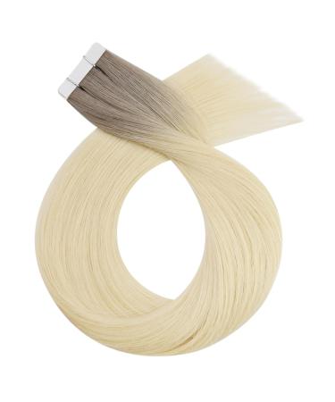 Buy Moresoo Virgin Tape-In Hair Extensions | Ash Blonde to Platinum Ombre | 50cm Real Hair | 5PCs #19T60 - Buy Online on GoSupps.com
