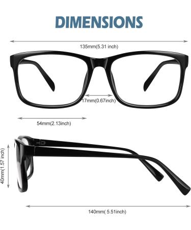 CGID CN12 Glasses | Extra Narrow Slim Rectangle Nerd Clear Glasses in Shiny Black - Perfect for International Shipping - Buy Online on GoSupps.com