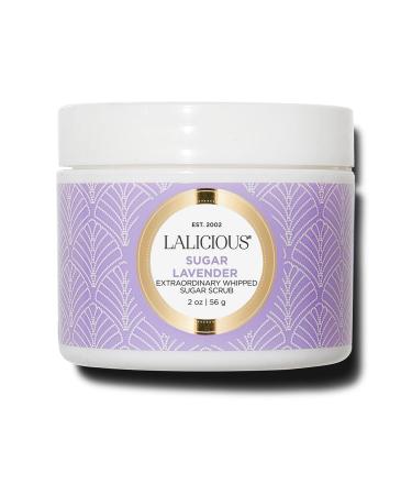 LaLicious Sugar Lavender Extraordinary Whipped Sugar Scrub - Cane Sugar Body & Foot Scrub Exfoliating & Moisturizing Skin Care with Coconut Oil & Honey No Parabens (2oz)
