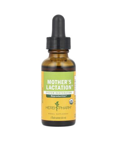 Herb Pharm Certified Organic Mother's Lactation Liquid Herbal Formula with Fenugreek Liquid Extract - 1 Ounce (FMLAC01) 1 Fl Oz (Pack of 1)