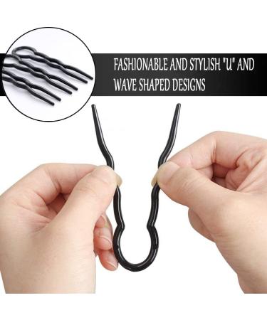KINDOYO 20 Pieces Grip Hair Pins - Lady Hair Clips U shape Hair Stick Vintage Hairpins Braid Twist Styling Bobby Pins Hair Fork Pins Brown Brown *20 - Buy Online on GoSupps.com