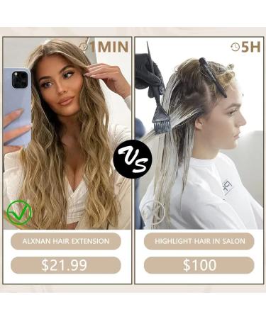 Clip-In Hair Extensions - Brown Synthetic Double Weft 50cm 200g Ombre Goldblond - Affordable Full Head 4-Pcs for Women - Buy Online on GoSupps.com