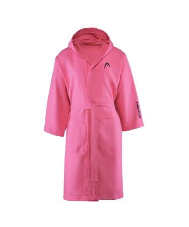 Head Active-bathrobe children and bathrobe girl with hood and bags fluffy microfiber multi-purpose bathrobes sport swimming pool absorbent quick drying baby bathrobe space-saving high-visibility pink 4-6 years