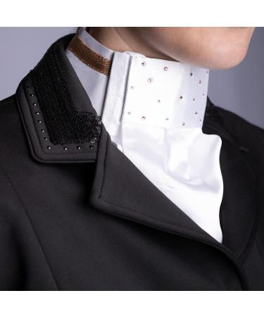 Amesbichler Reitsport Ladies Plastron Precious - White-Gold Dressage Riding Accessory | Harry's Horse - Buy Online on GoSupps.com