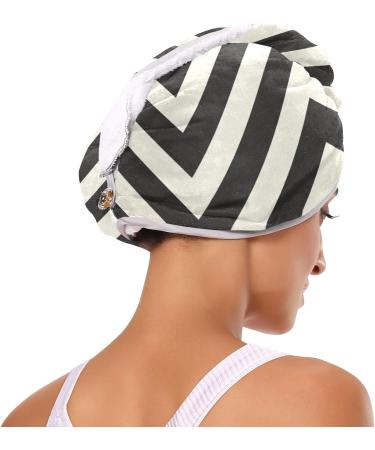 Black Line Hair Towel 2 Pack - Super Absorbent Quick Dry Hair Turbans for Women & Girls - Buy Online on GoSupps.com