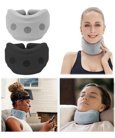 Minzhi 2-Piece Neck Bandage & Pain Relief Set | Adjustable Socket Break | Comfort & Support for Men & Women (Gray + Black) - Buy Online on GoSupps.com