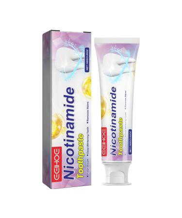Niacinamide & Peppermint Toothpaste for Teeth Whitening Deep Cleansing Formula for Stain Removal and Plaque Control Strengthens Enamel Freshens Breath Gently 3.53 OZ