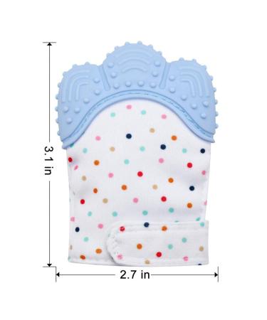 WIIPU 4 Pcs Silicone Teething Mitten Set for 3-6 Months Baby - Mint Colours and Blue | Stimulating Teether Toy for Self-Soothing Pain Relief - Buy Online on GoSupps.com