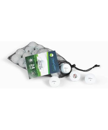 Clean Green Golf Balls 24 for Titleist Pro V1 - Recycled Mix with Bulk Bag - Men and Women - Buy Online on GoSupps.com