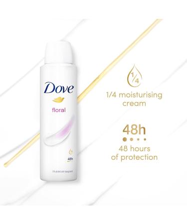Dove Floral Anti-perspirant Deodorant Spray pack of 6 with moisturising cream for 48 hours of protection 200 ml Packaging/label may vary Fresh 200 ml (Pack of 6) - Buy Online on GoSupps.com