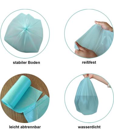Zuras 20L Organic Waste Bags - 150 Compostable & Biodegradable Garbage Bags | DIN EN 13432 Certified Tear-Resistant & Waterproof - Buy Online on GoSupps.com