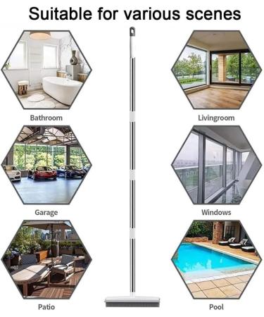 Rubber Broom Adjustable and Easy to Clean Widely Applicable Hair Removal Broom Suitable for Carpet Pet Hair Marble - Buy Online on GoSupps.com