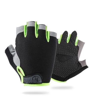 Keleily bicycle gloves for children 1 pair children sport gloves bicycle gloves gel padded fingerless sports gloves street riding gloves for camping training row yoga green