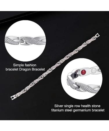 Men's Stainless Steel Dragon Pattern Arm Chain | Magnetic Therapy Bracelet for Arthritis Pain Relief - Buy Online on GoSupps.com