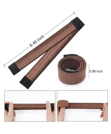 3-Piece French Hair Bun Maker Style Hair Bun with Easy Snap Roll - Brown Coffee - Buy Online on GoSupps.com