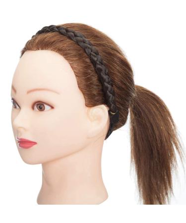 Chunky Dark Brown Braided Headband for Girls and Women | Elastic Stretch Hairpiece (Pack of 1) - Buy Online on GoSupps.com