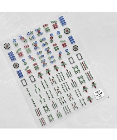 Fashion Cute Nail Tips Self-Adhesive Nail Stickers Mahjong Decals Manicure Accessories Nail Art Decorations(A) - Buy Online on GoSupps.com