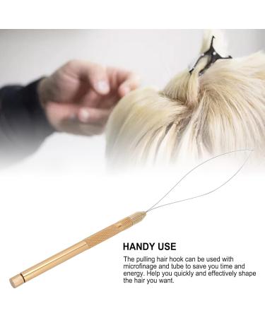 Hair Extension Tools Alloy Threader Pulling Hook Loop for Professional Hair Styling Accessory Practical Design Portbale Suitable Women Girls Hair Makeup(Gold) - Buy Online on GoSupps.com