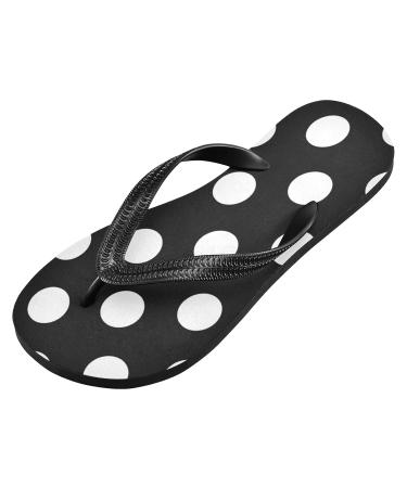 Buy Mnsruu Black Flip-Flops with Large Dots - Stylish & Comfortable for Home Hotel Spa Travel - Unisex Sizes Available - Buy Online on GoSupps.com