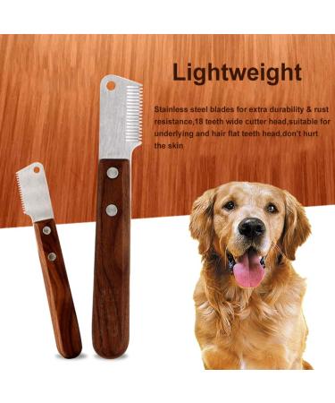 Yuip Dog Stripping Knife - Professional Ergonomic Tools for Dog Grooming | Wooden Handle & Trimmetters for Perfect Coat Care - Buy Online on GoSupps.com
