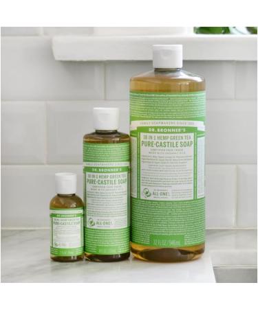 Dr Bronner's Dr Bronners 18in1 natural soap organic liquid soap green tea shower gel hand soap shampoo and much more with organic oils Fair Trade 945 ml - Buy Online on GoSupps.com