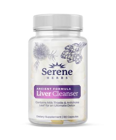 Serene Herbs Liver Cleanse Detox & Repair Formula Pure Health Liver Support with Milk Thistle, Artichoke & Dandelion Root for Fatty Liver & Liver Health Herbal Detox Supplement Capsules (60 Count)