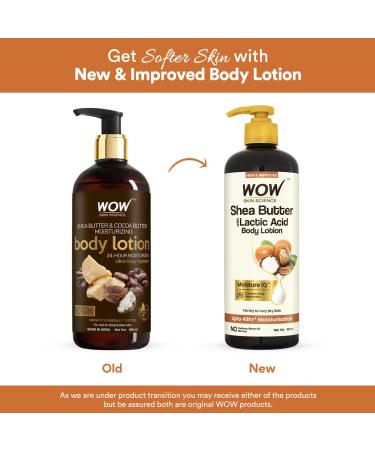 WOW Skin Science Shea Butter & Cocoa Butter Moisturising Body Lotion - Deep Hydration 400ml | Buy Online Internationally - Buy Online on GoSupps.com